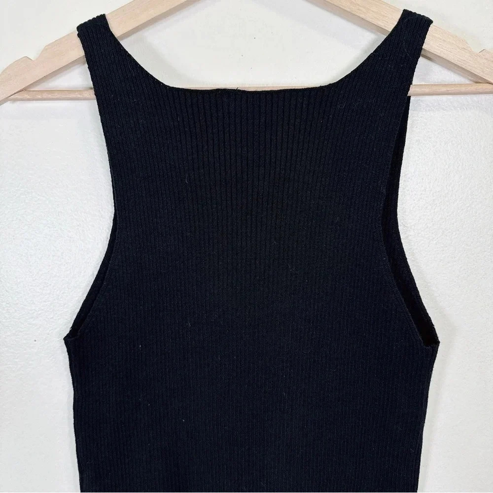 Free People One Ribbed Mesh Ruched Neck Tank Top - Picture 13 of 15